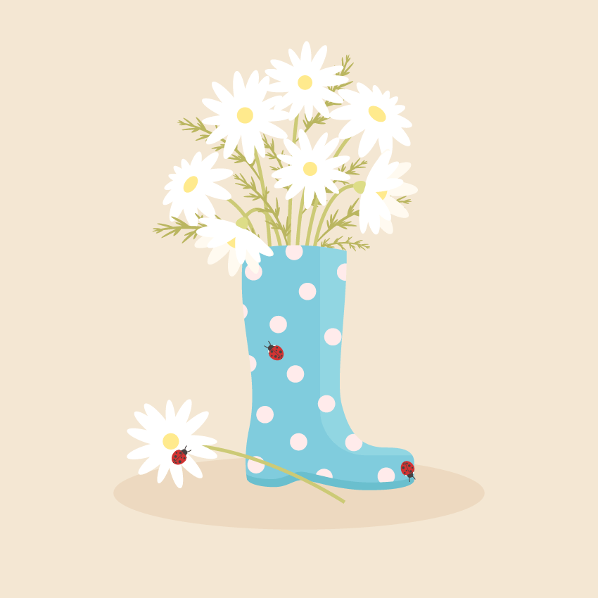 850x850 How To Create An Adorable Rain Boot With Daisies In Adobe Illustrator - Rain Boots Sketch