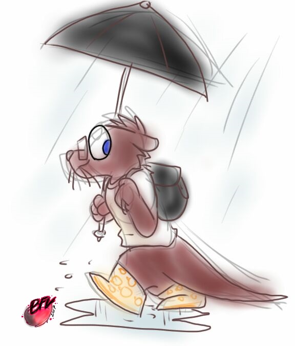 576x676 Otter In Rain Boots Gift From Bellyfurvas By Anottersacropolis - Rain Boots Sketch