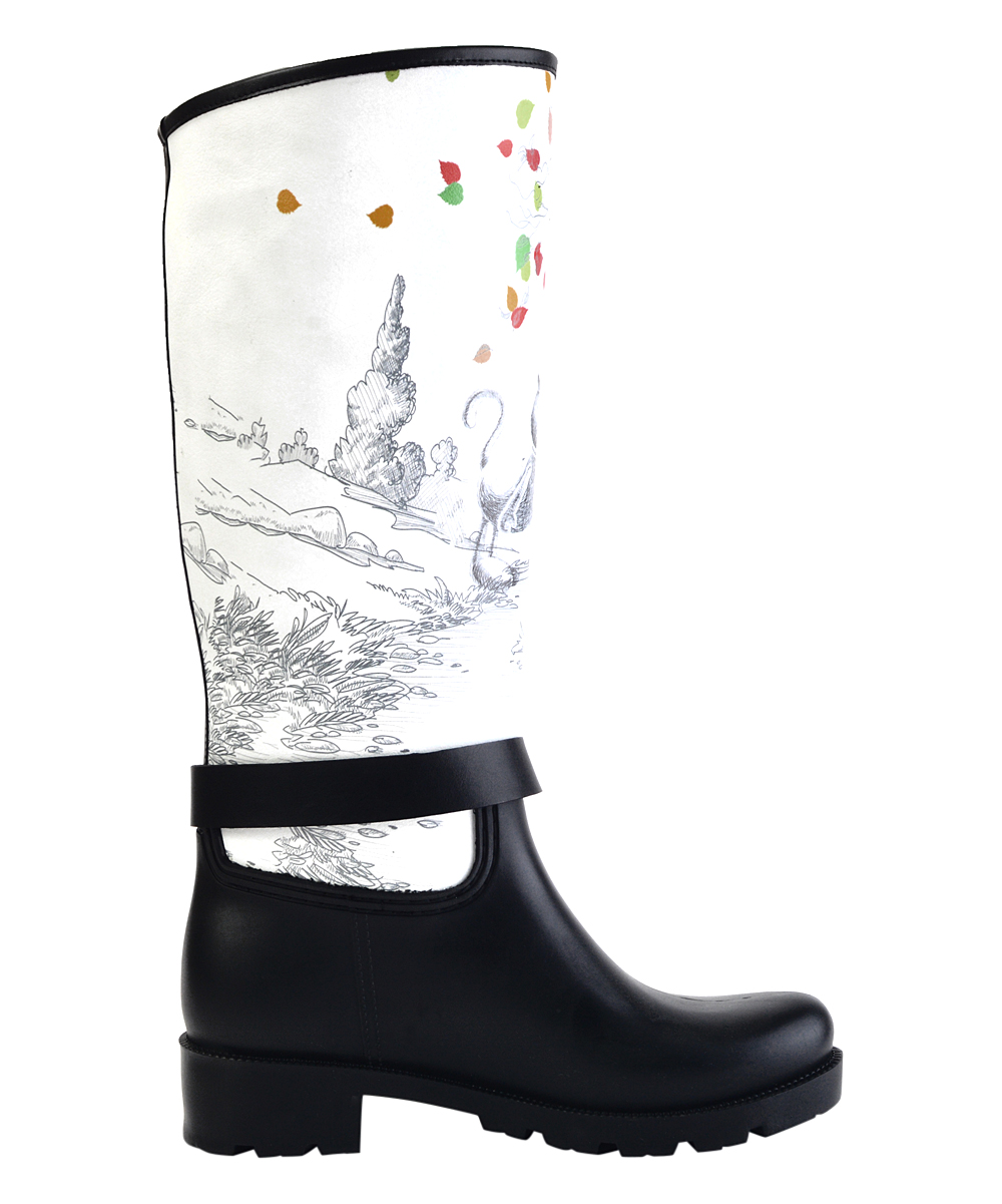 1000x1201 Walkrain Black Amp White Sketch Always And Forever Rain Boot - Rain Boots Sketch