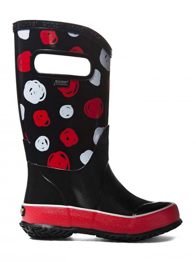 650x867 Bogs Kids Rain Boot Sketch Dots Black Multi - Rain Boots Sketch