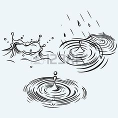 236x236 How To Draw Raindrop In Puddle - Rain Drop Sketch