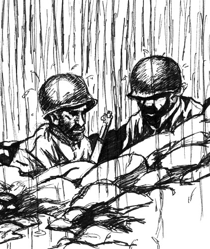 423x500 Quick Rain Sketch Wwii Gis - Rain Sketch