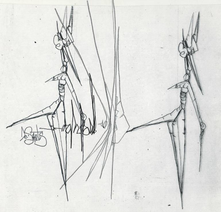 770x738 Singing In The Rain Drawing By De Santis Saatchi Art - Rain Sketch