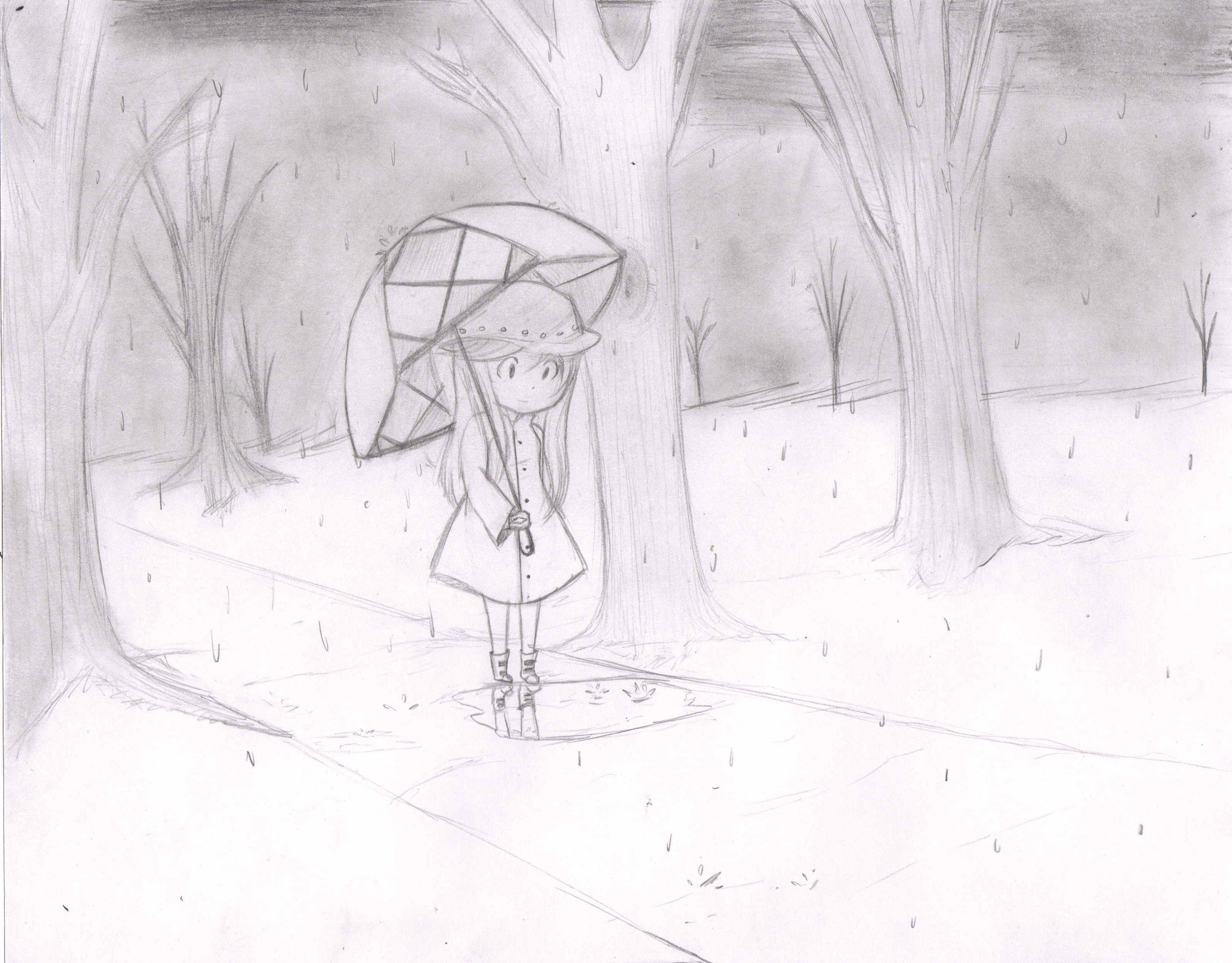 3193x2495 Sweet Factory. Rain (Sketch) By Flowerthorns - Rain Sketch