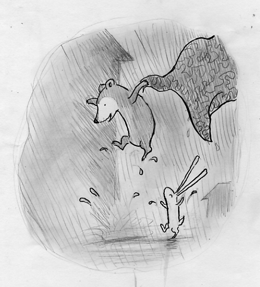 508x560 Fox In Socks Playing In The Rain Sketch - Rain Sketch