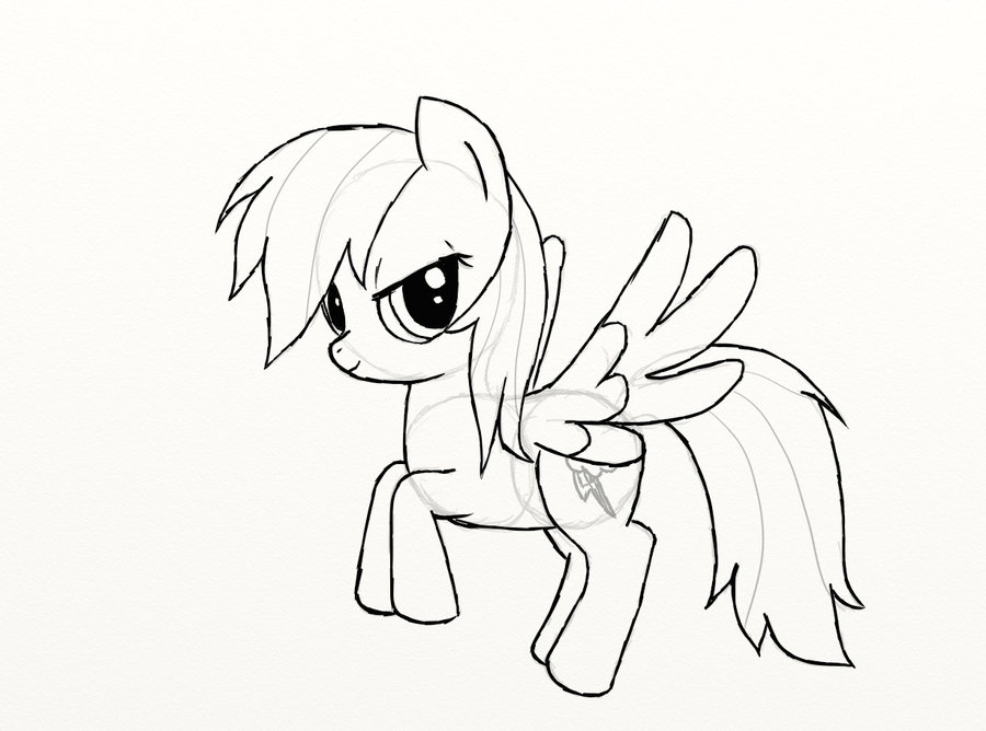 900x668 Rainbow Dash - Rainbow Dash Sketch