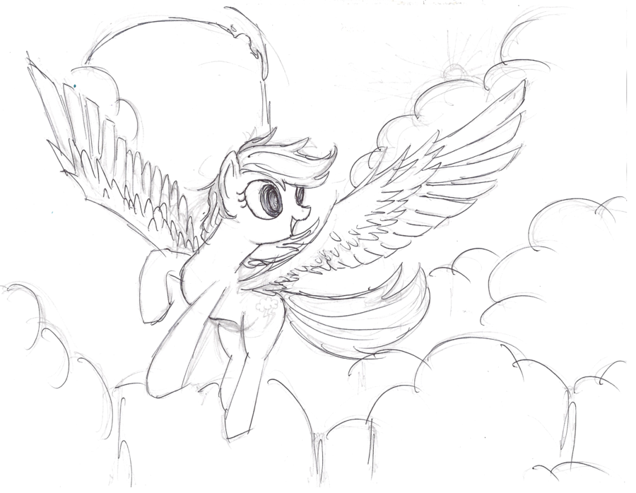 900x698 Rainbow Dash Sketch By Star Sketches - Rainbow Dash Sketch