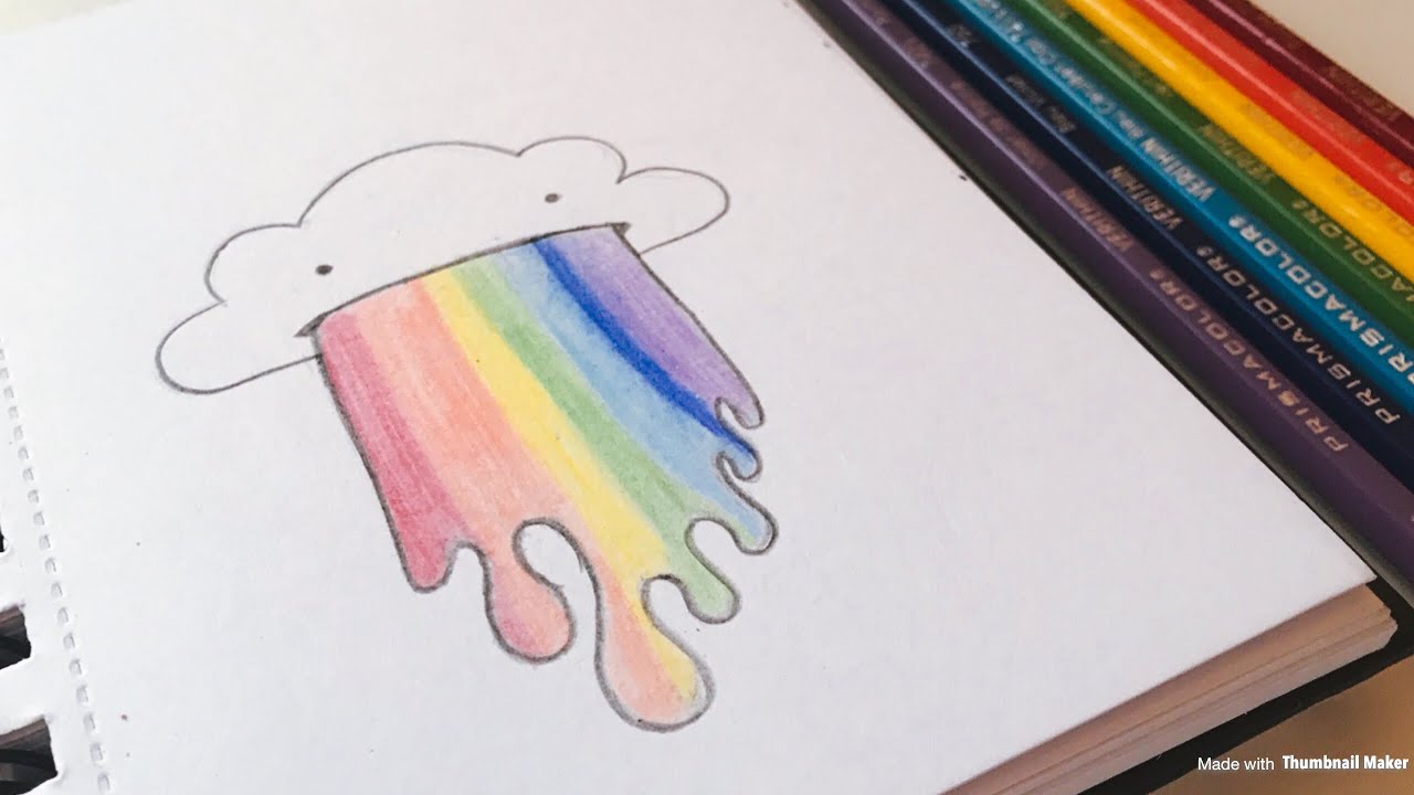 1280x720 Rainbow Cloud Prismacolor Sketch! - Rainbow Sketch