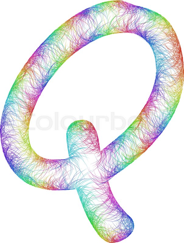 605x800 Rainbow Sketch Font Design From Colorful Curved Lines - Rainbow Sketch