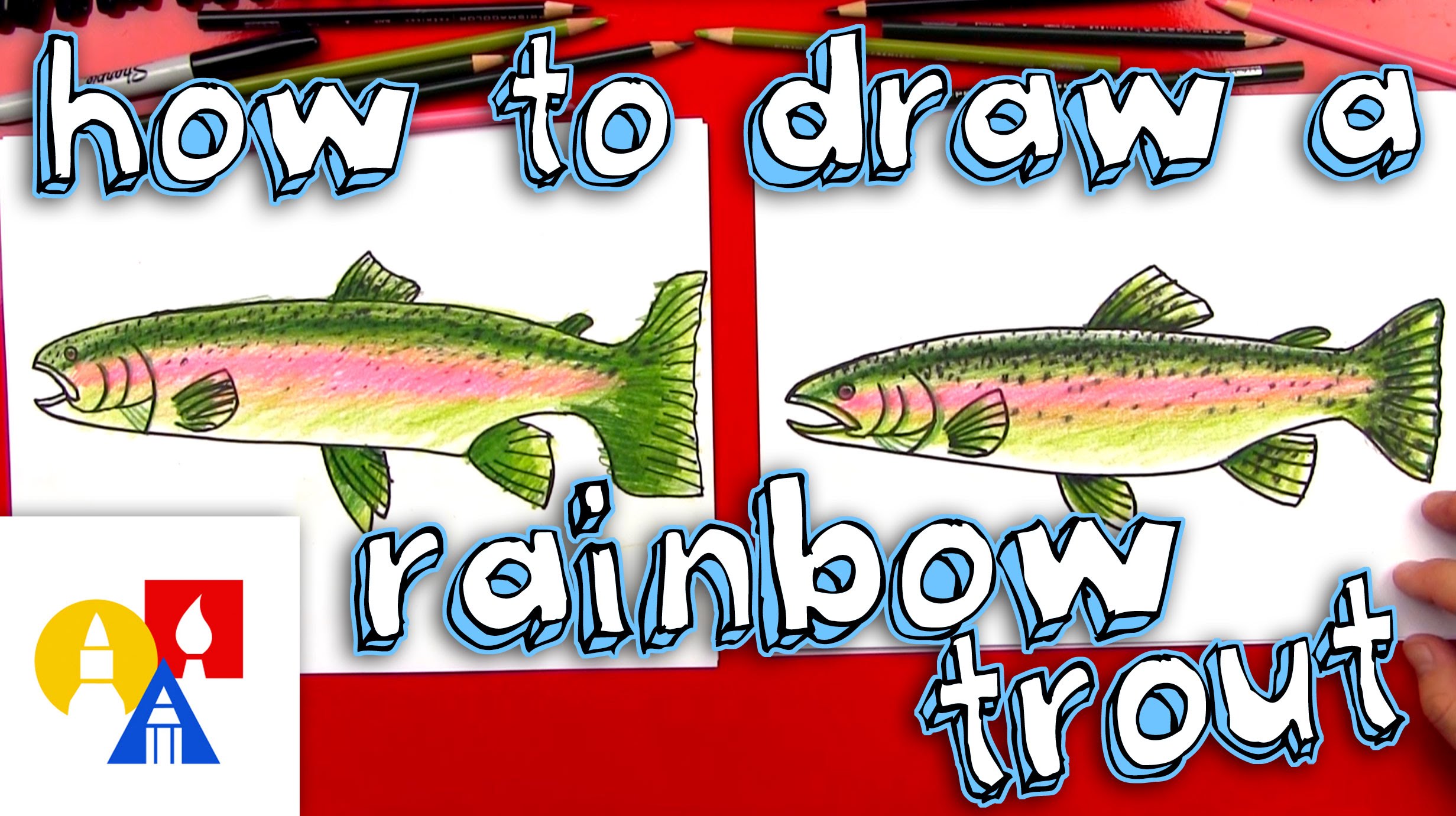 2463x1381 How To Draw A Rainbow Trout - Rainbow Trout Sketch