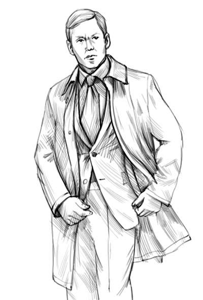 400x590 How To Draw Raincoat Step By Step - Raincoat Sketch