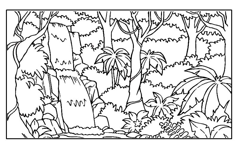 800x500 Rainforest Clipart Simple ~ Frames ~ Illustrations ~ Hd Images - Rainforest Tree Sketch