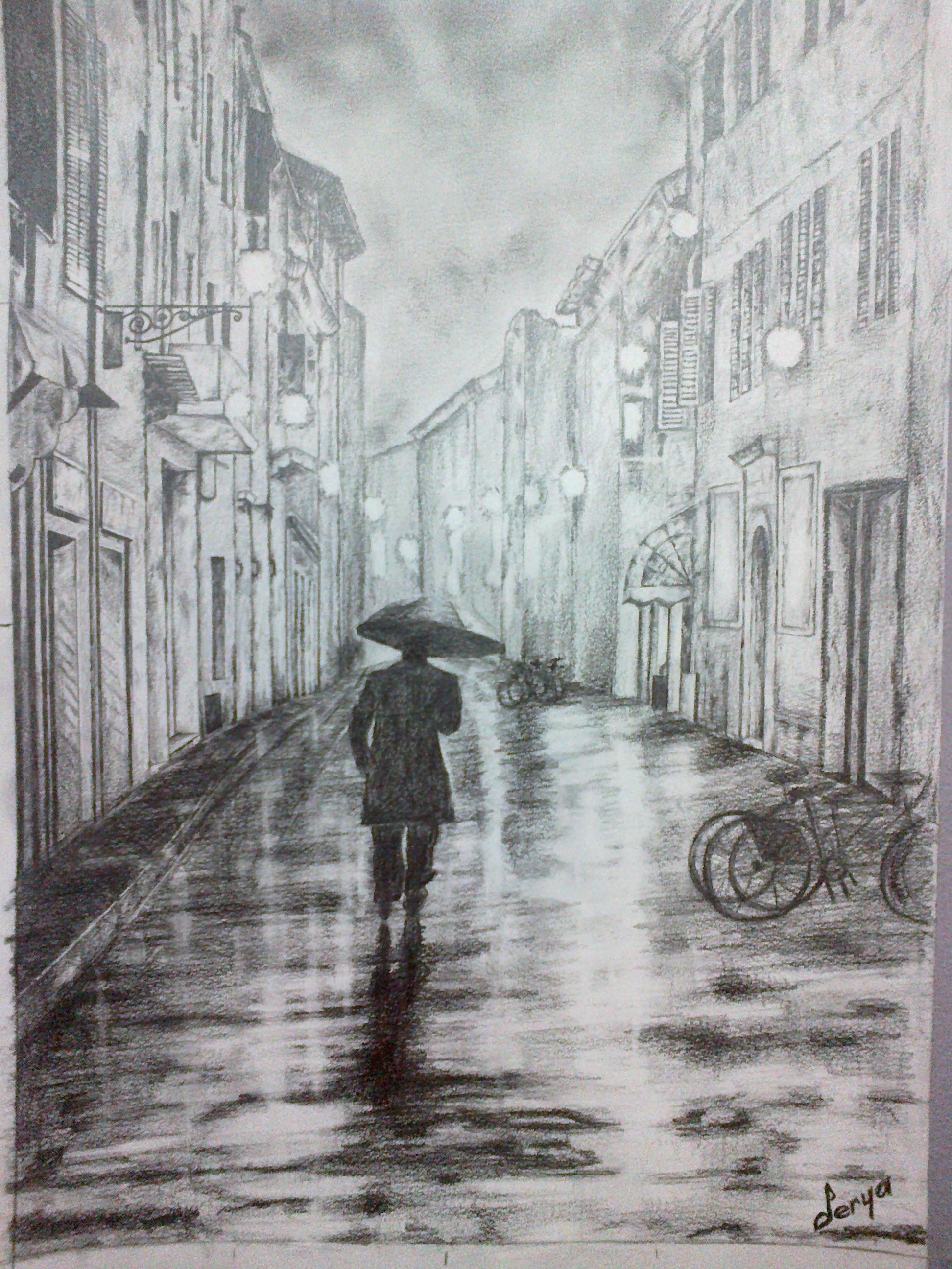  Rainy Day Sketch at PaintingValley.com Explore collection of Rainy 