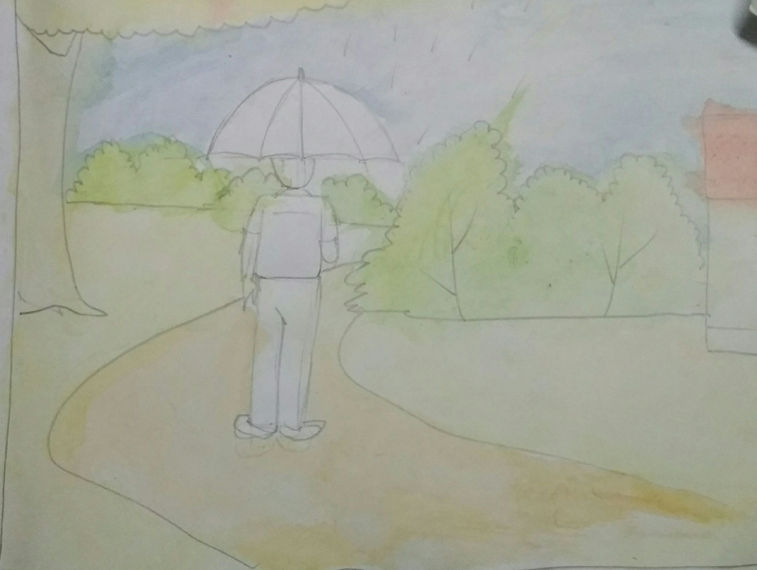 2522x1900 Simple Sketch Of A Rainy Day Steemit - Rainy Day Sketch