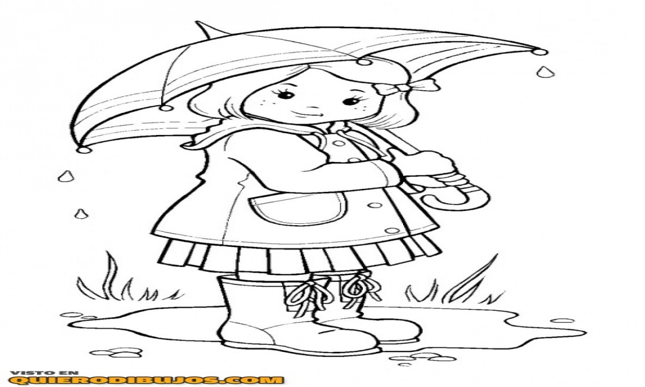1280x768 Spring Day Coloring Rainy Pages For Kids - Rainy Day Sketch For Kids