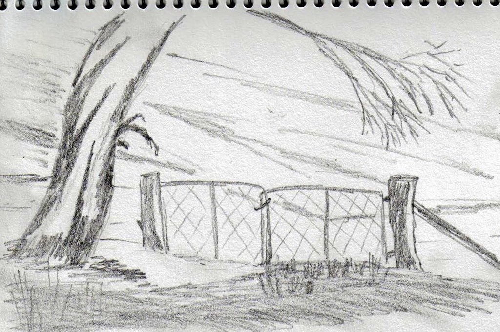 1024x681 Pencil Sketches Rainy Season - Rainy Season Sketch