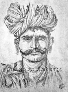 235x320 My Sketches Amp Drawings.. Villeger, A Portrait - Rajasthani Sketch