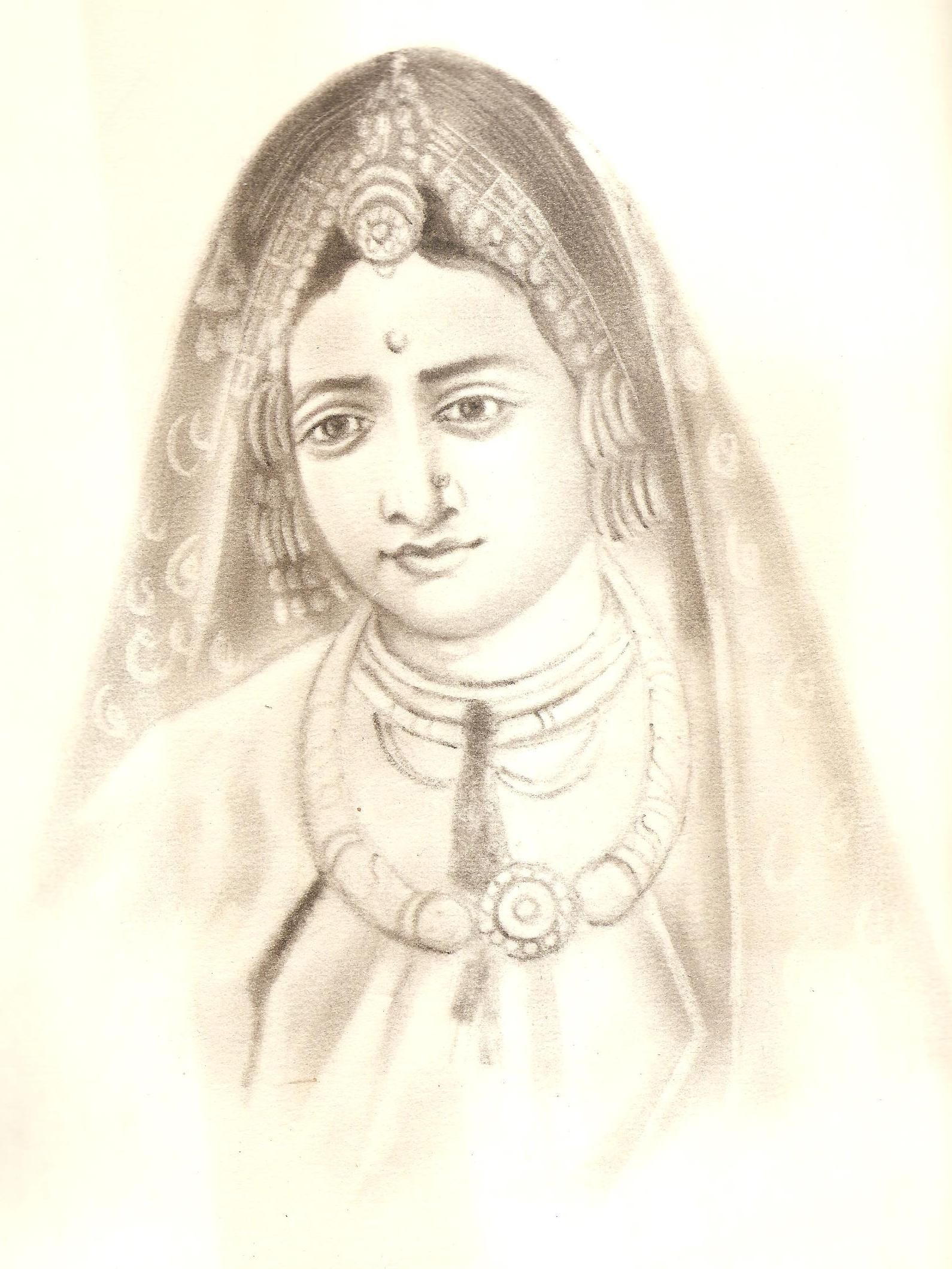 1590x2118 Rajasthani Village Belle Miniature Art Handmade Pencil Sketch - Rajasthani Sketch