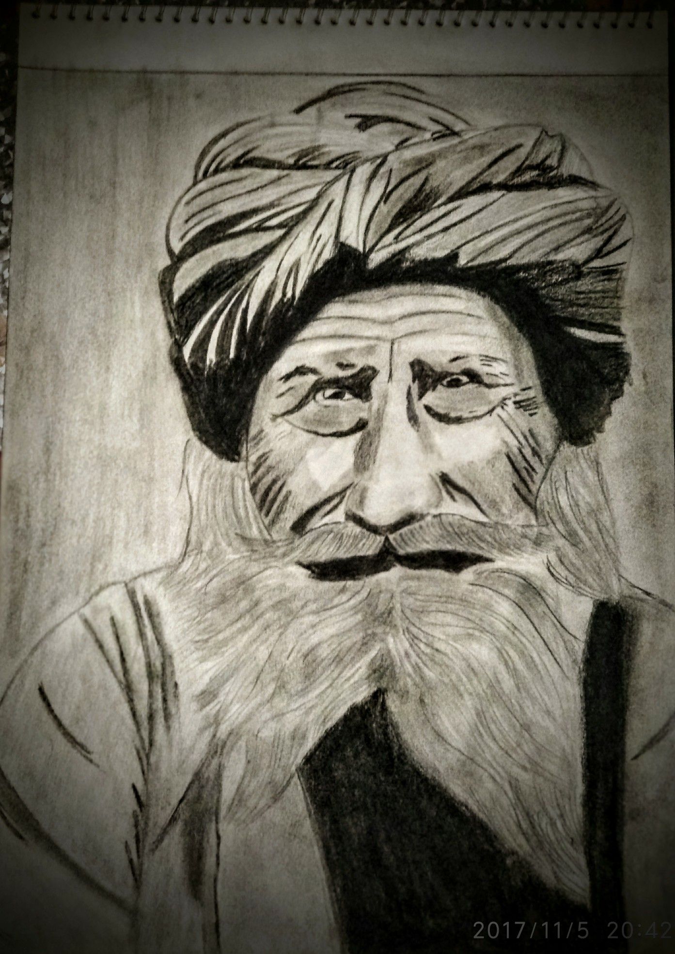 1393x1967 Charcoal Sketch - Rajasthani Sketch