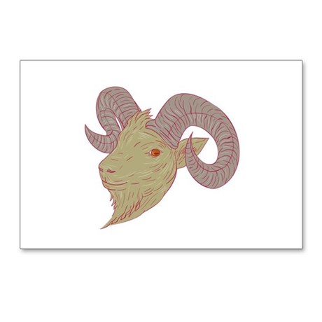460x460 Ram Drawing Postcards - Ram Head Sketch