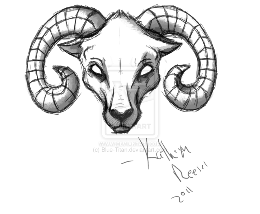 900x741 Ram Head Sketch By Blue Titan Art Sketches - Ram Head Sketch