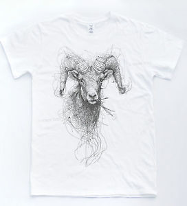 272x300 Ram Sketch T Shirt Indie Drawing Hipster Tee Animal Horns Art Cow - Ram Head Sketch