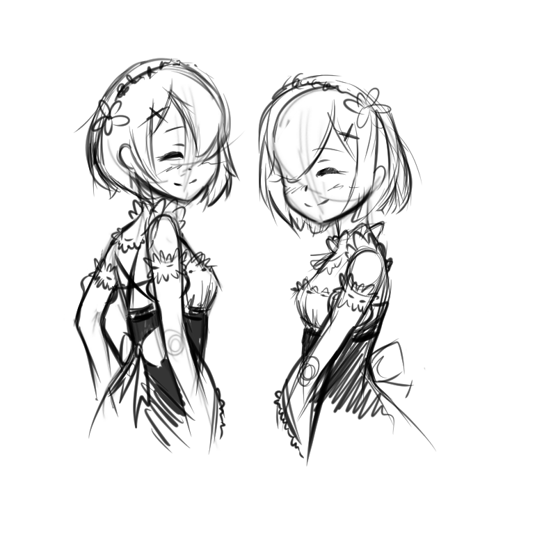 782x782 Rem And Ram - Ram Sketch