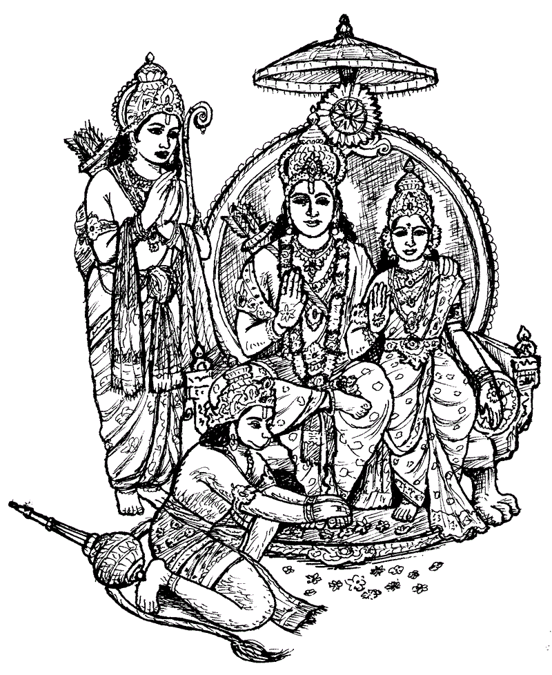 800x978 Sketch Of Sri Ram Parivaar - Rama Sketch