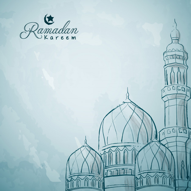 626x626 Mosque Ink Sketch Islamic Greeting Background Ramadan Kareem - Ramadan Sketch