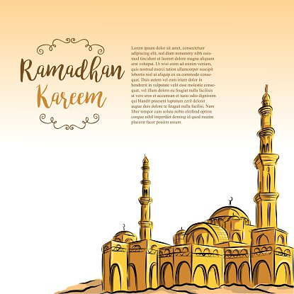 415x415 Sketch Of Mosque For Ramadan Kareem Stock Vectors - Ramadan Sketch