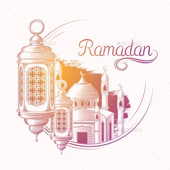 590x590 Vector Illustration For Ramadan Kareem With Sketch By Vectorpocket - Ramadan Sketch