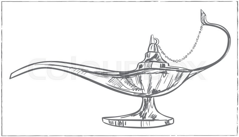 800x460 Magic Arabic Lamp For Holy Month Of Muslim Community, Ramadan - Ramadan Sketch