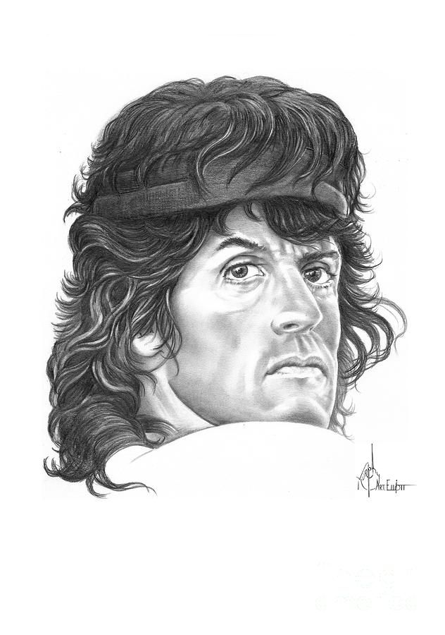 632x900 Rambo Sylvester Stallone Drawing Awesome Art - Rambo Sketch