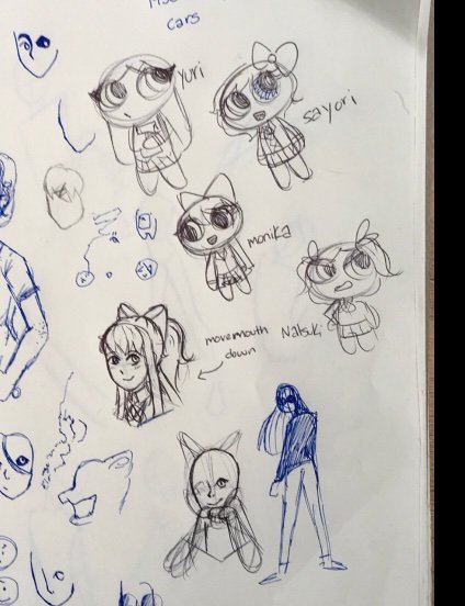 424x552 Random Sketches From Class Doki Doki Literature Club! Amino - Random Sketches