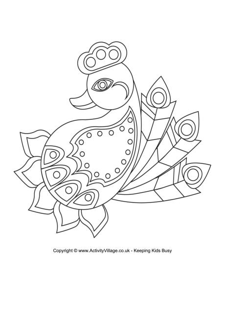 460x650 Rangoli Colouring Pages - Rangoli Sketch