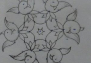 300x210 Rangoli Pencil Sketch Pinthanmai Munagala On Muggulu - Rangoli Sketch