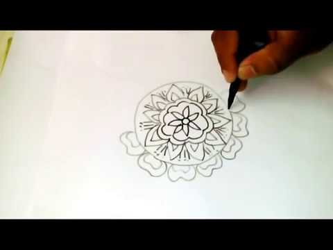 480x360 How To Draw Rangoli Drawings Design With Sketch Pen Bestofux - Rangoli Sketch Designs