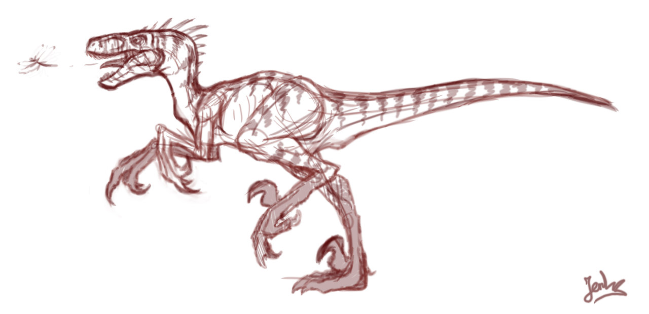 1280x620 Raptor Sketch By Mangakasan - Raptor Sketch