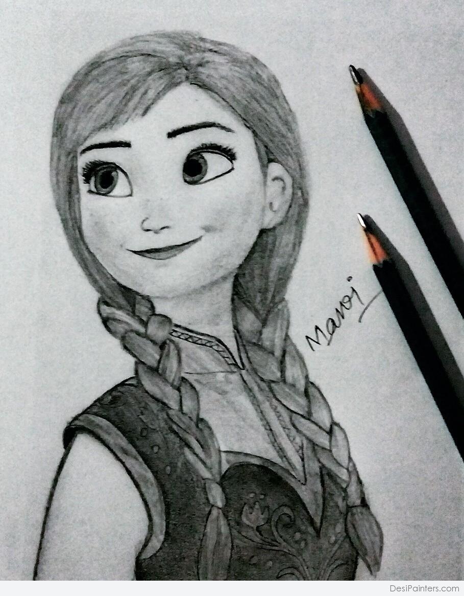 909x1166 Pencil Sketch Of Cartoon Character Rapunzel - Rapunzel Sketch