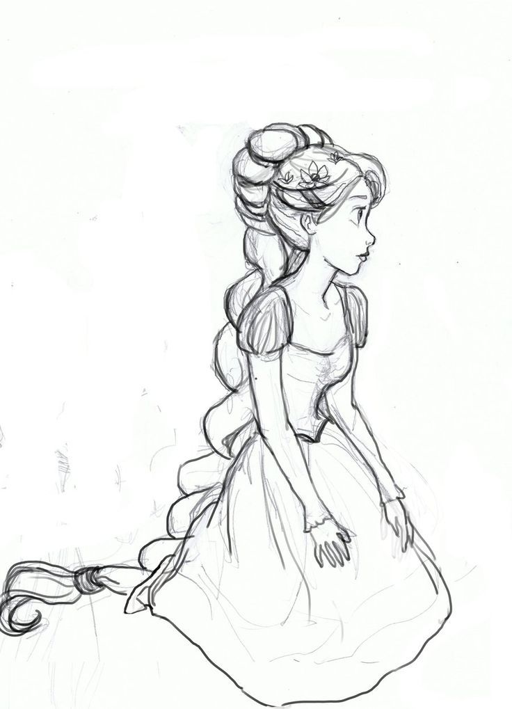 736x1019 Rapunzel Sketch 2 By On @ - Rapunzel Sketch
