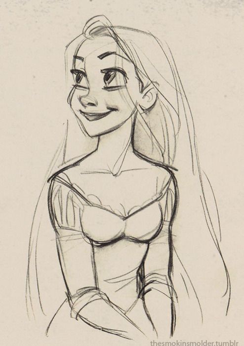 494x700 Rapunzel Sketch Art Disney Disney Drawings, Draw - Rapunzel Sketch