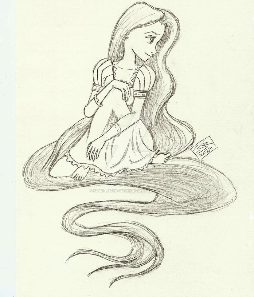 827x966 Rapunzel Sketch By Kairi Loves Sushi - Rapunzel Sketch