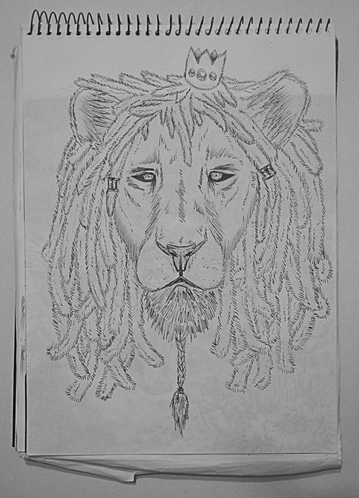 700x970 Rasta Lion Recent Sketch I Did. Marcos Torres - Rasta Sketch