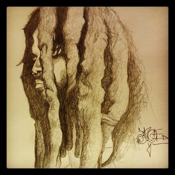 612x612 Pencil Drawing Sketch Doodle Sketchbook Portrait Art Artwork - Rasta Sketch