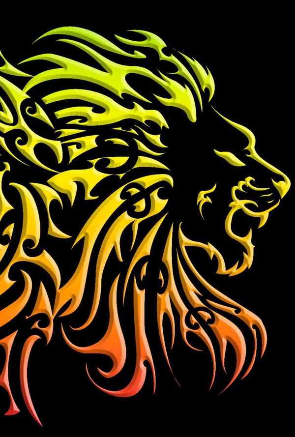 600x889 Rasta Lion - Rasta Sketch