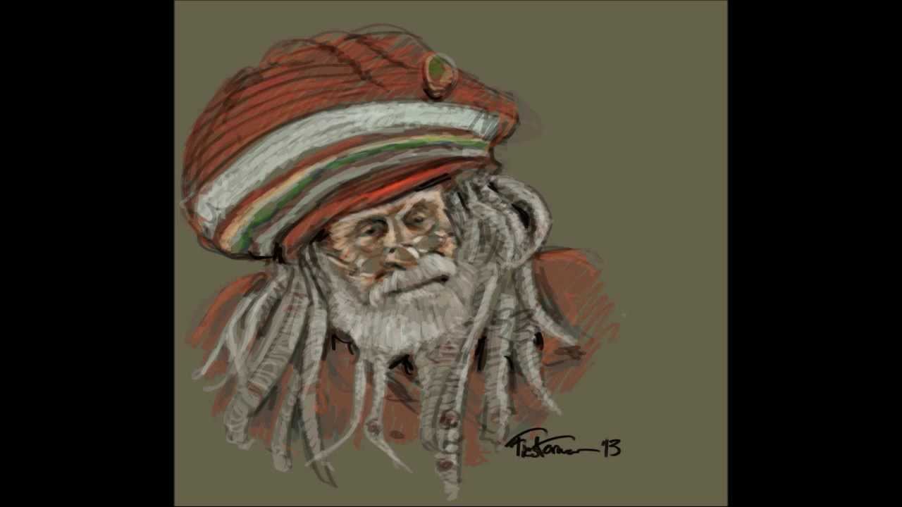 1280x720 Rasta Santa - Rasta Sketch