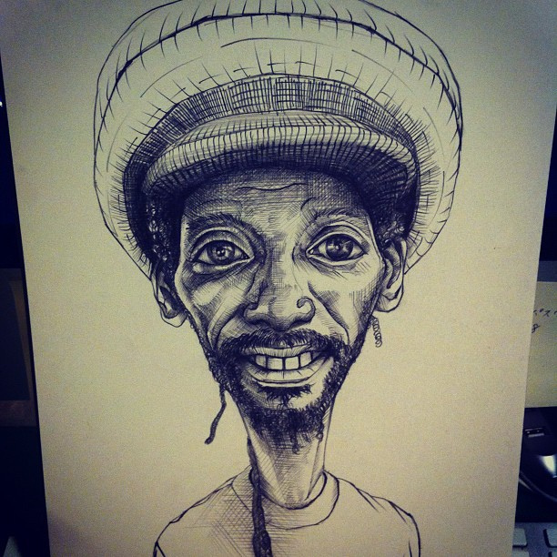 612x612 Rastaman - Rasta Sketch