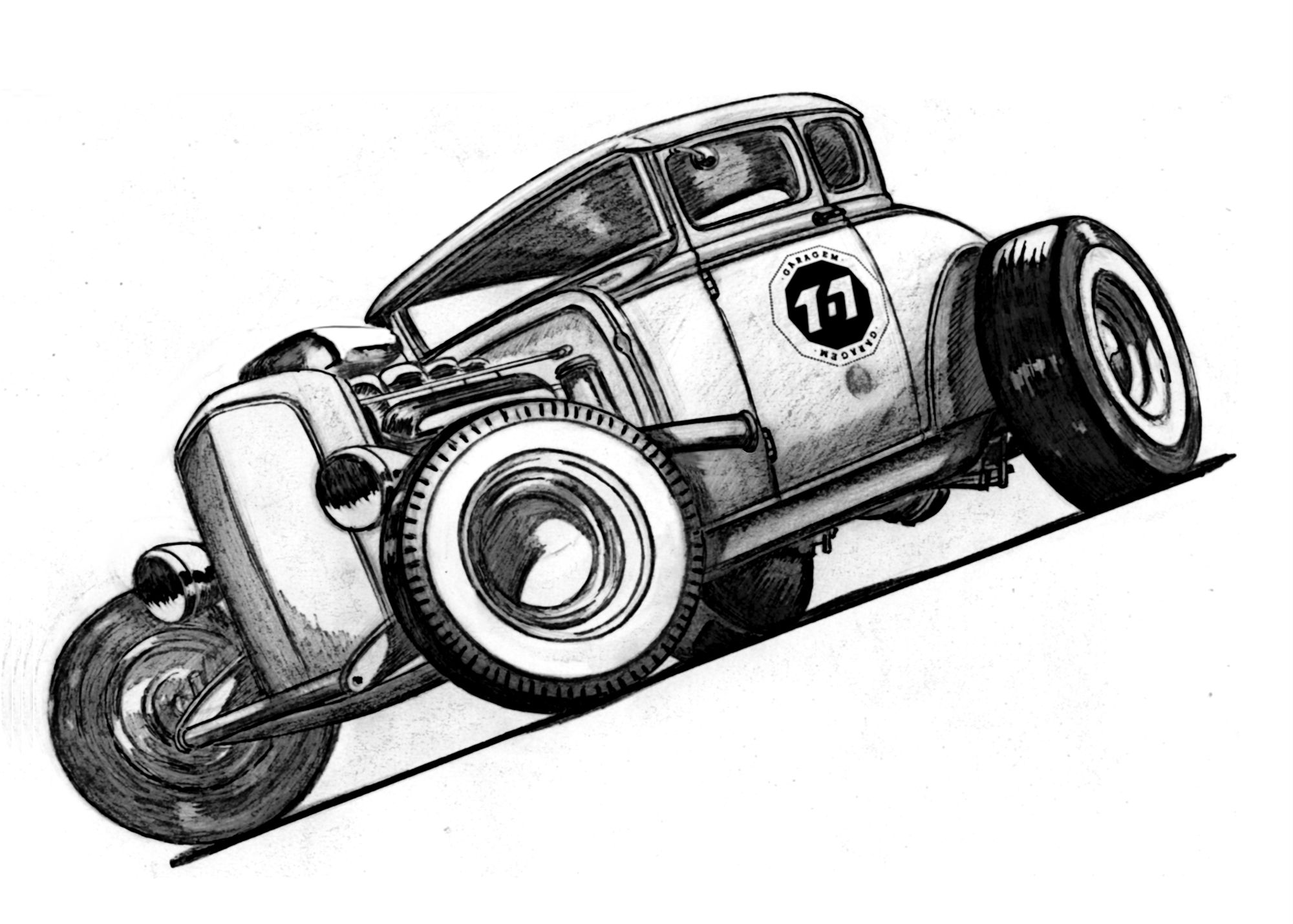 2000x1429 Hot Rod Sketches Drawings Sketches By Ricardo Fedrizzi - Rat Rod Sketches