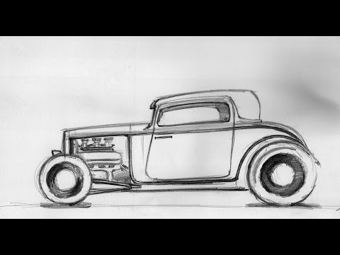 480x360 How To Draw A Car - Rat Rod Sketches