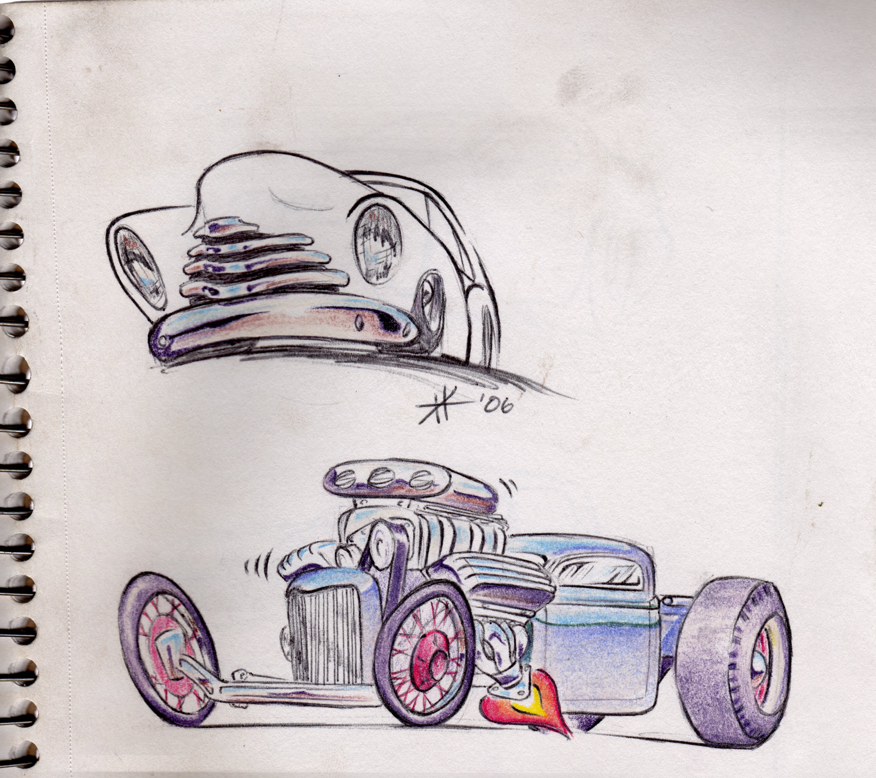 1800x1599 Hot Rod Sketches By Kriskustompaint - Rat Rod Sketches